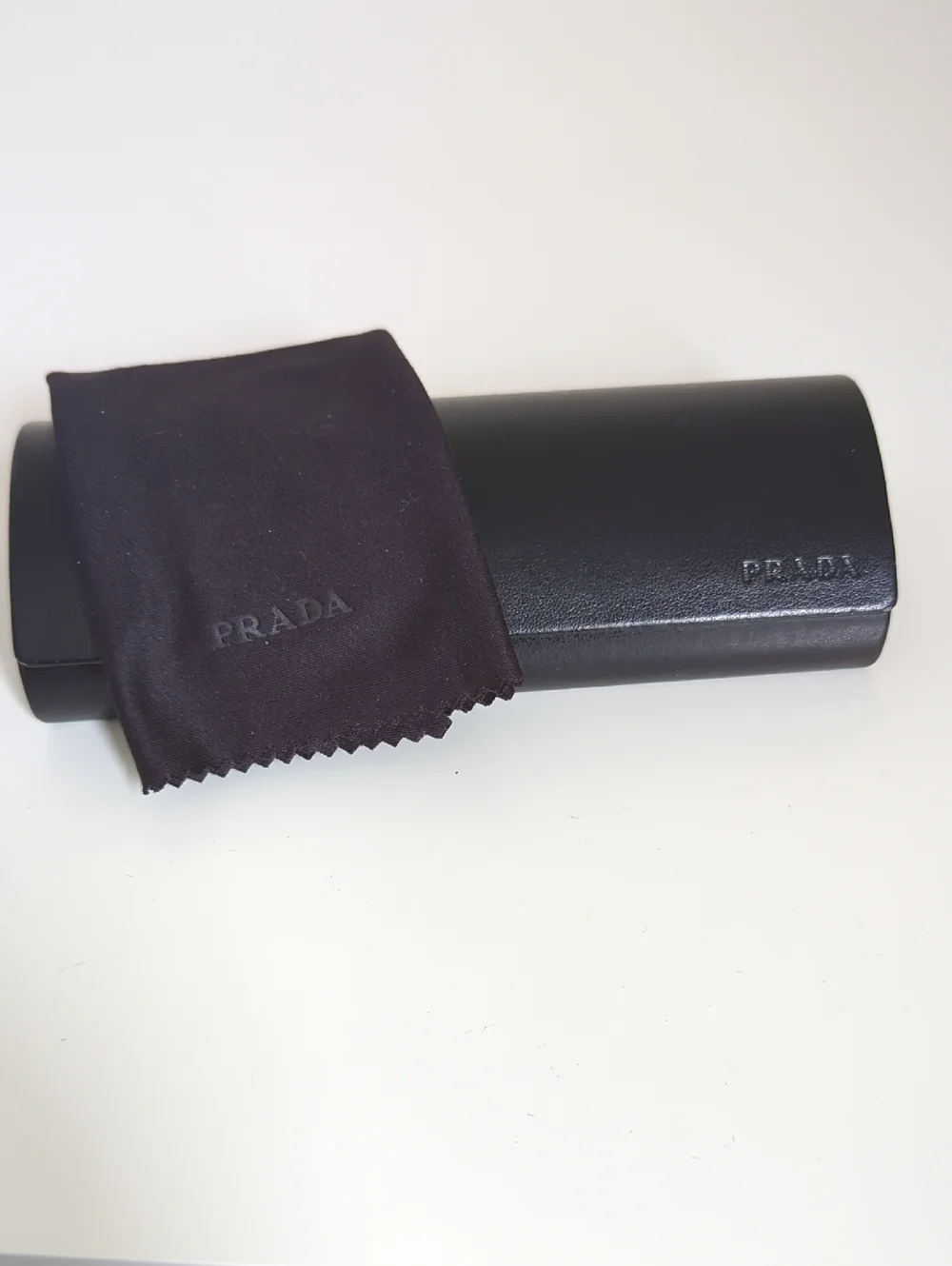 Prada Black Leather Eyeglass Sunglass Case
